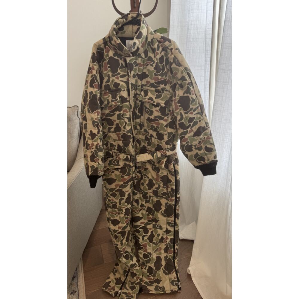 Vintage Walls Camo Coveralls Blizzard Pruf Large Duck Insulated Hunting USA 80s